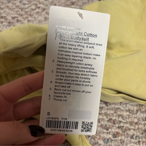 NWT Lululemon Heavyweight Cotton T-Shirt Bodysuit
Finch Yellow$108 - Picture 7 of 7